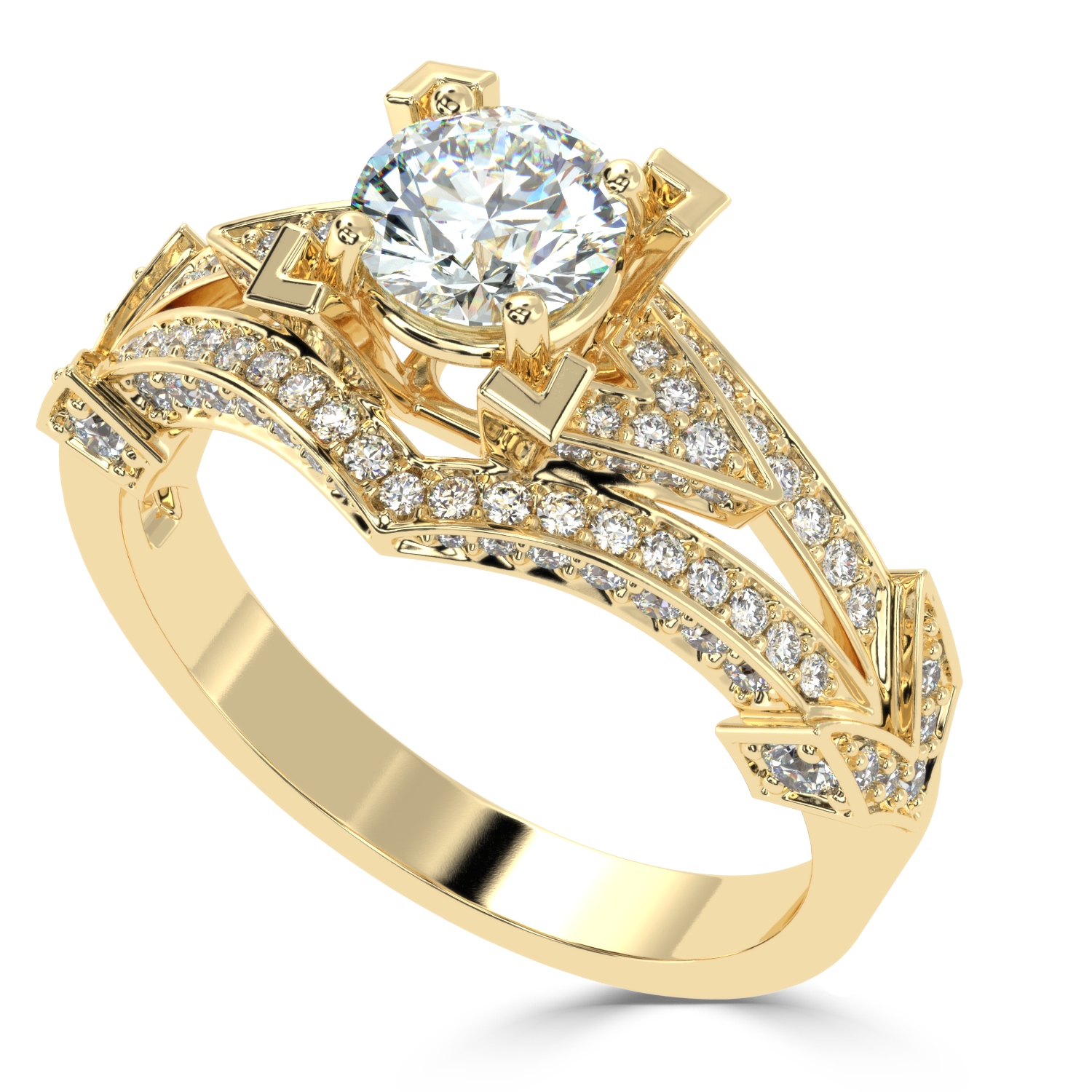 Buy 1.43Ct Pave Natural Diamond Ring | SolitaireKart